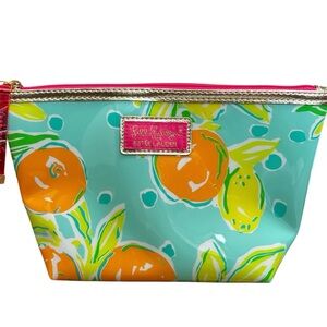 Lilly Pulitzer for Estée Lauder cosmetic bag. Design 
is a tropical fruit print